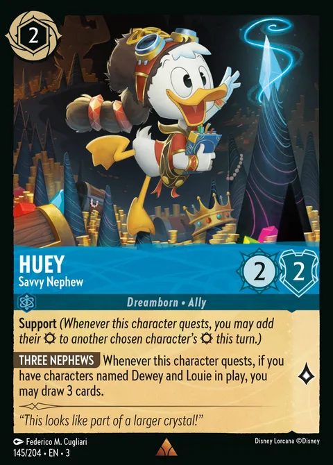 Huey — Savvy Nephew Disney Lorcana card