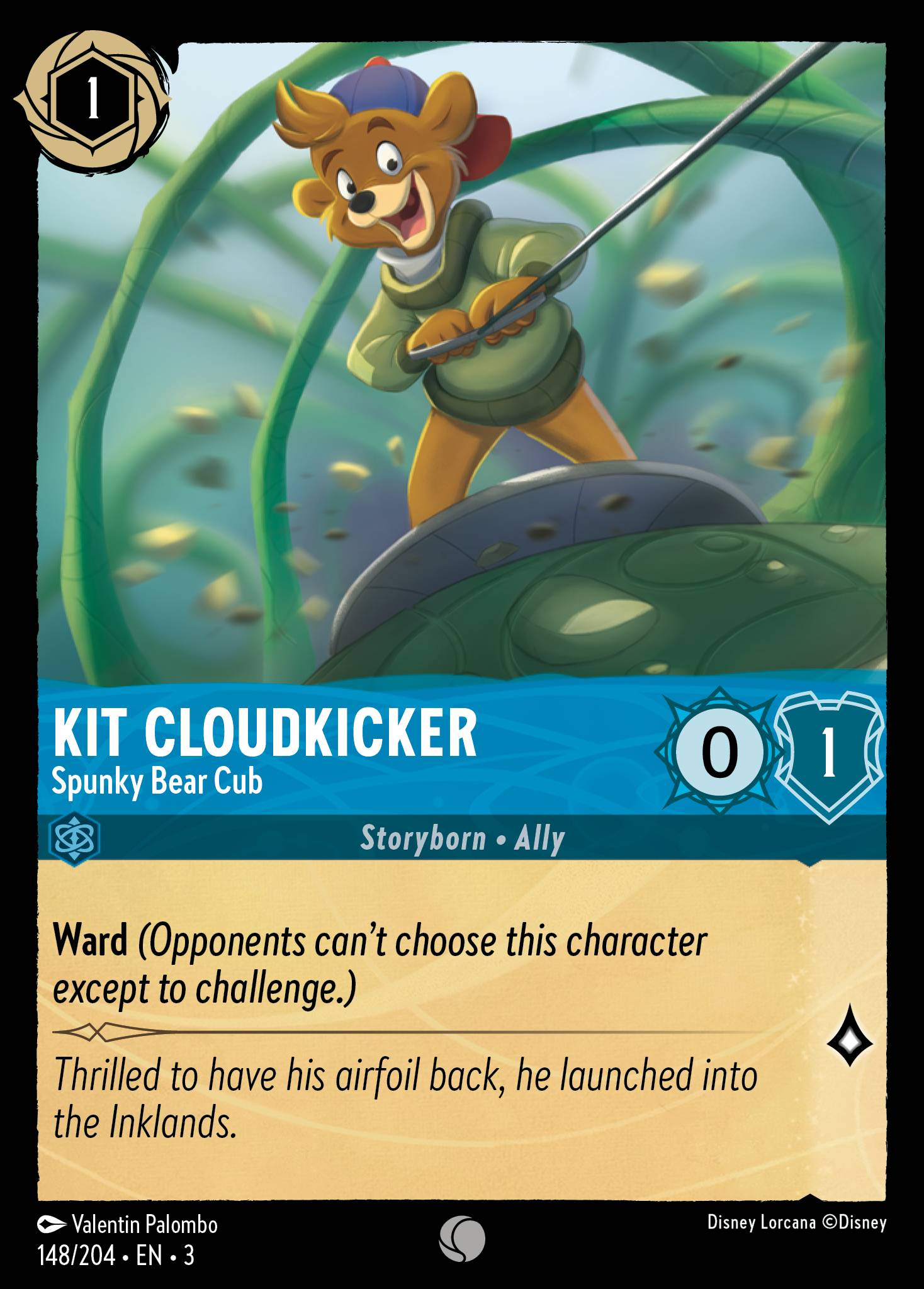 Kit Cloudkicker — Spunky Bear Cub Disney Lorcana card