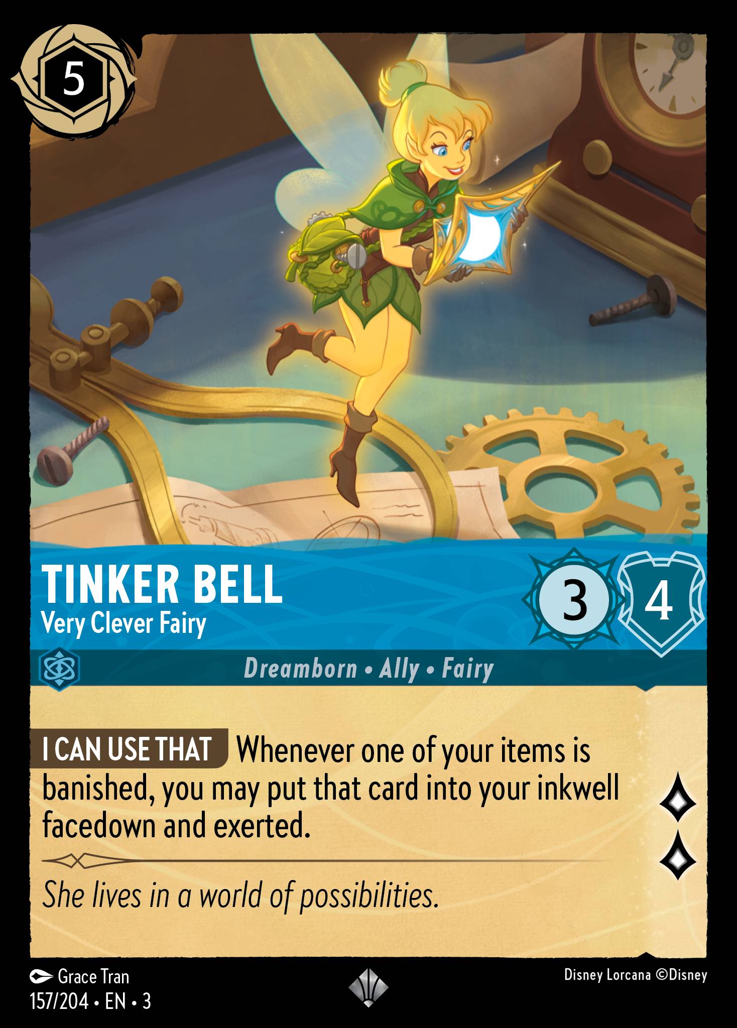 Tinker Bell — Very Clever Fairy Disney Lorcana card