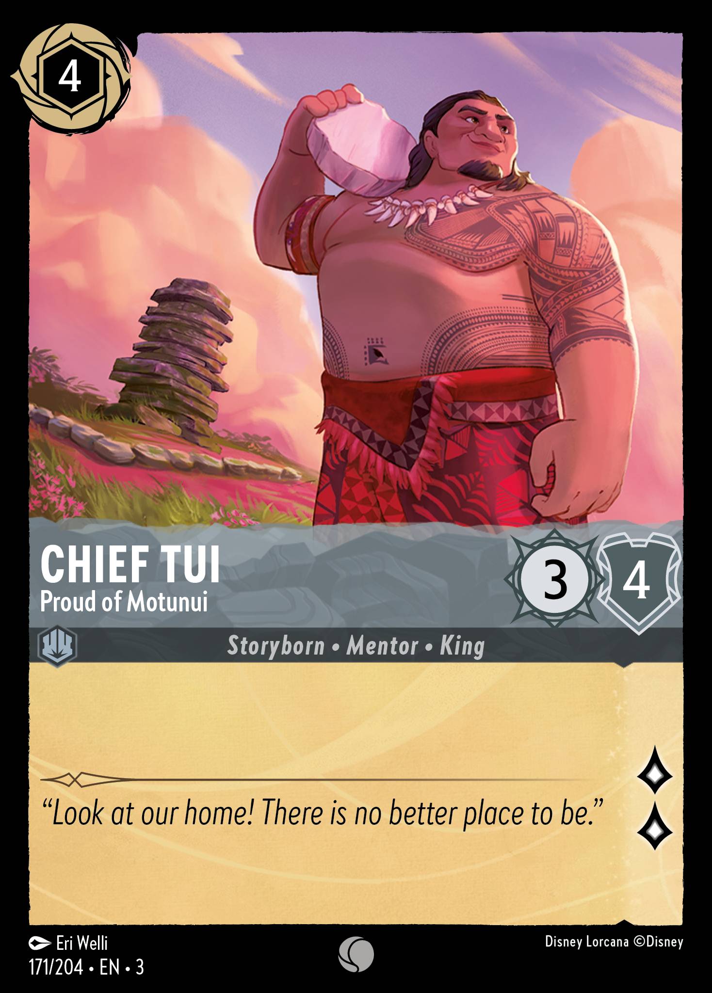 Chief Tui — Proud of Motunui Disney Lorcana card