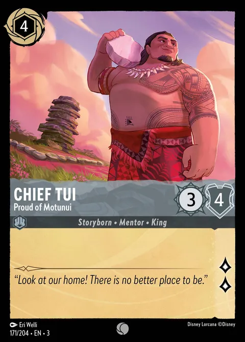 Chief Tui — Proud of Motunui Disney Lorcana card