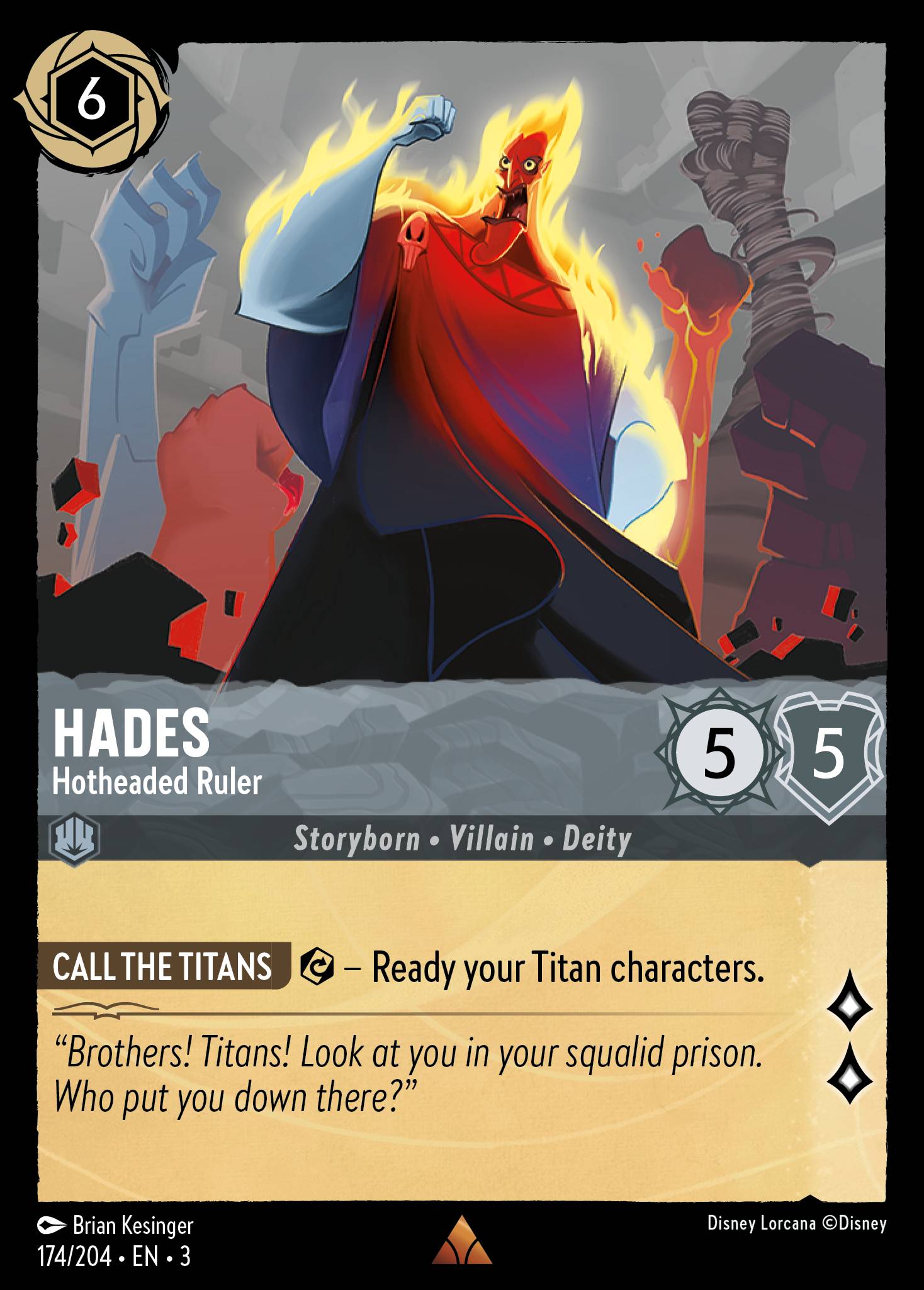 Hades — Hotheaded Ruler Disney Lorcana card