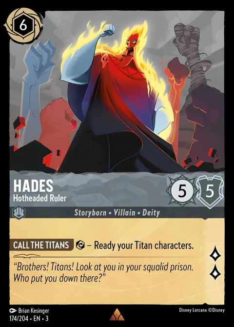 Hades — Hotheaded Ruler Disney Lorcana card