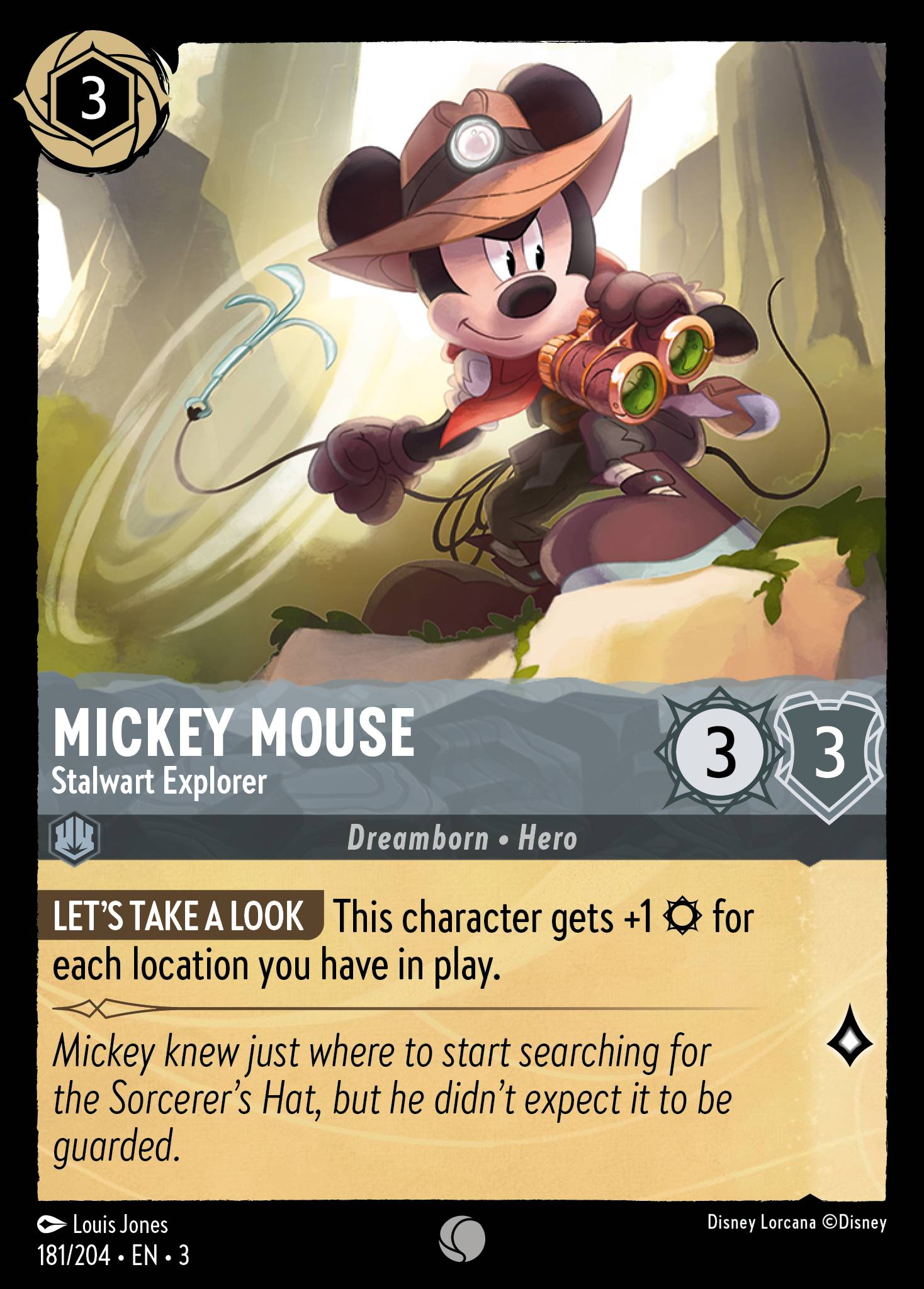 Mickey Mouse — Stalwart Explorer Disney Lorcana card