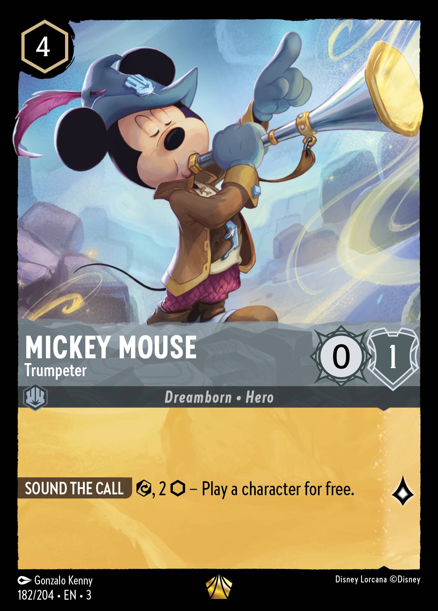 Mickey Mouse — Trumpeter Disney Lorcana card