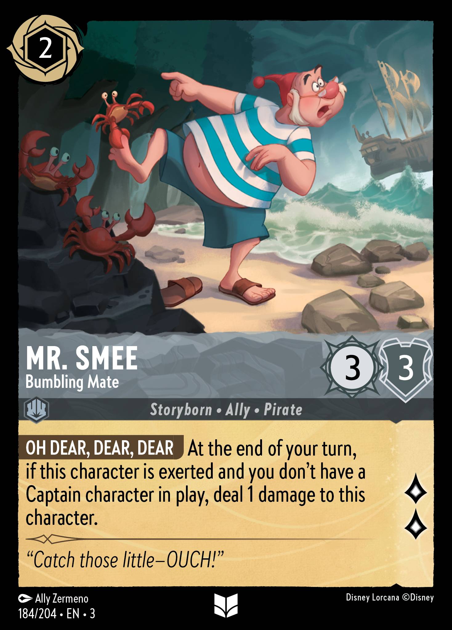 Mr. Smee — Bumbling Mate Disney Lorcana card
