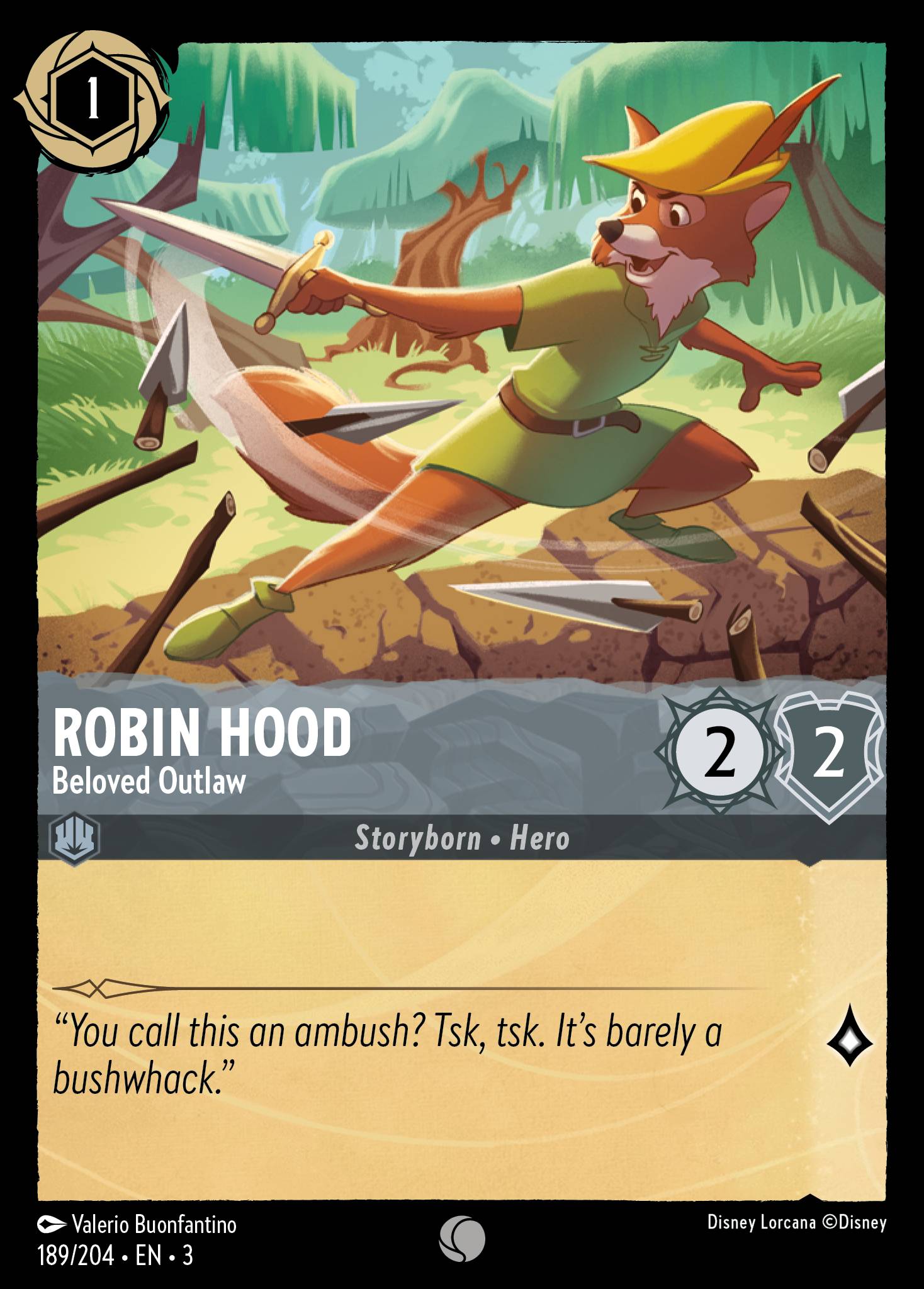 Robin Hood — Beloved Outlaw Disney Lorcana card