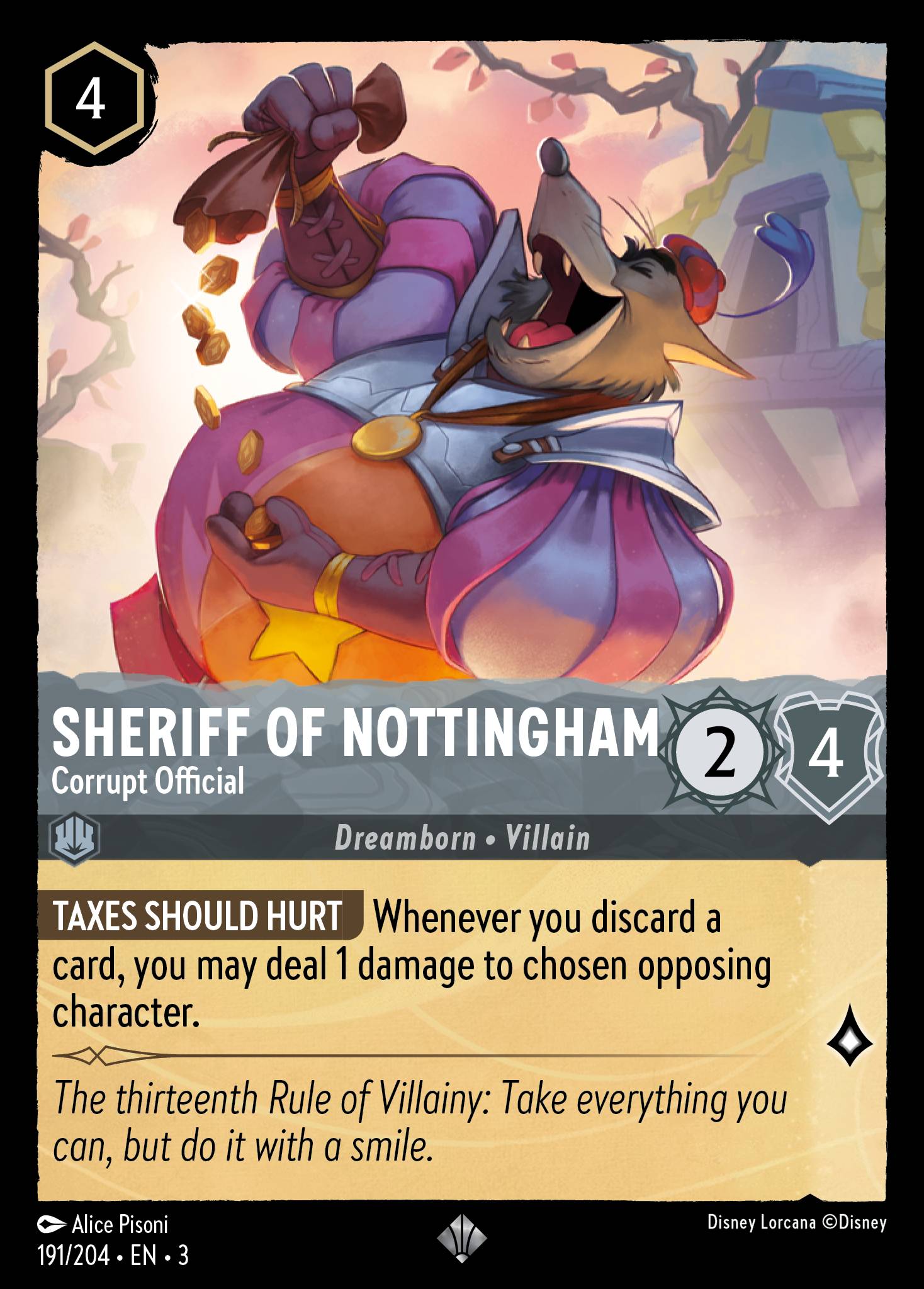 Sheriff of Nottingham — Corrupt Official Disney Lorcana card
