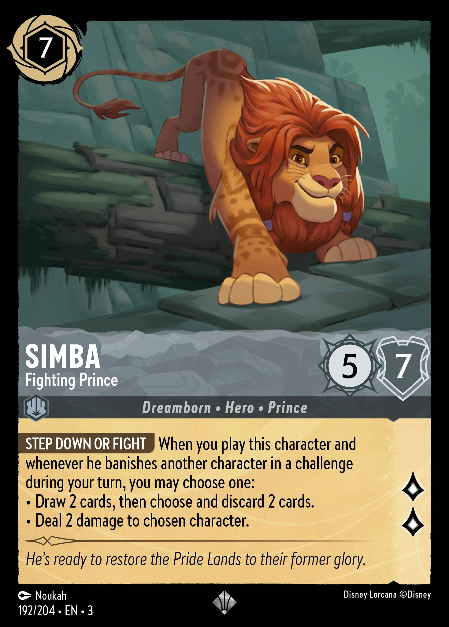 Simba — Fighting Prince Disney Lorcana card