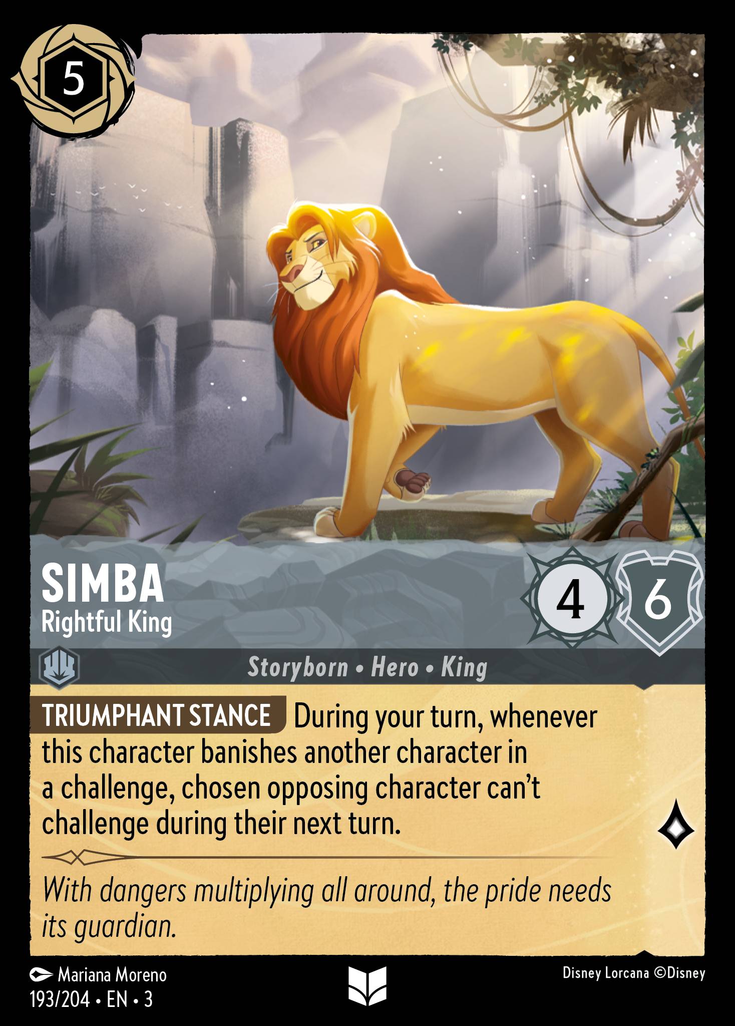 Simba — Rightful King Disney Lorcana card