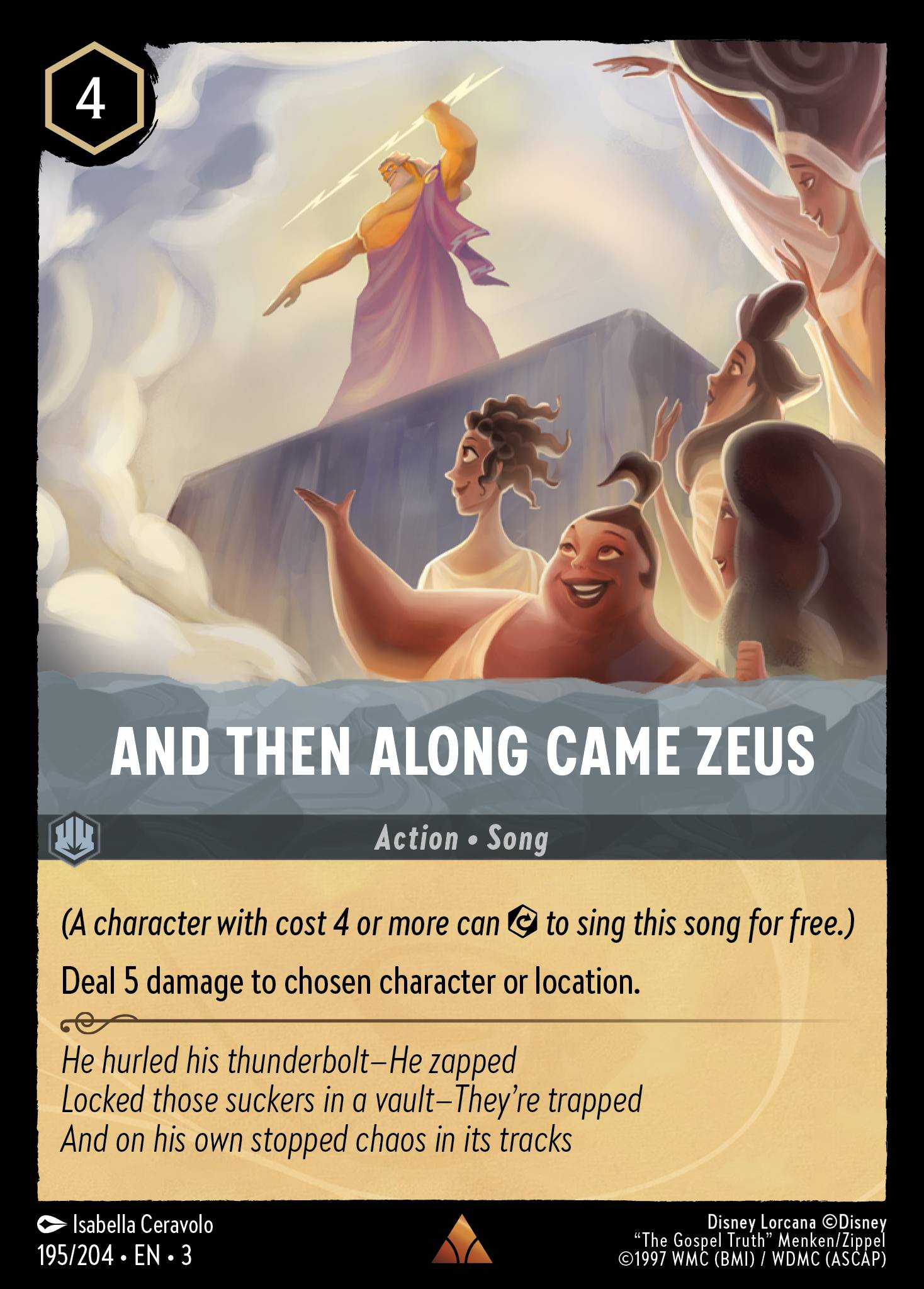And Then Along Came Zeus Disney Lorcana card