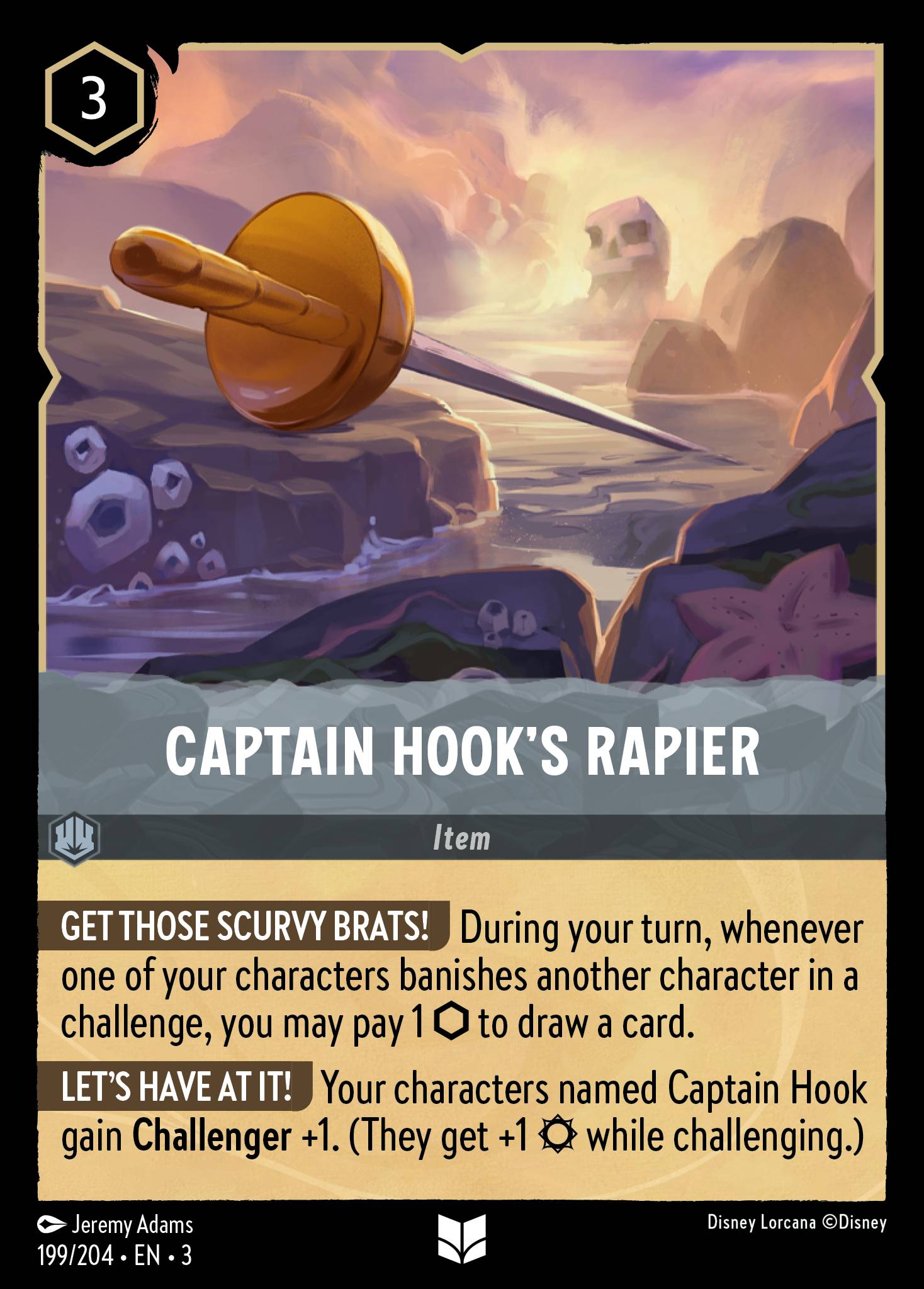 Captain Hook's Rapier Disney Lorcana card