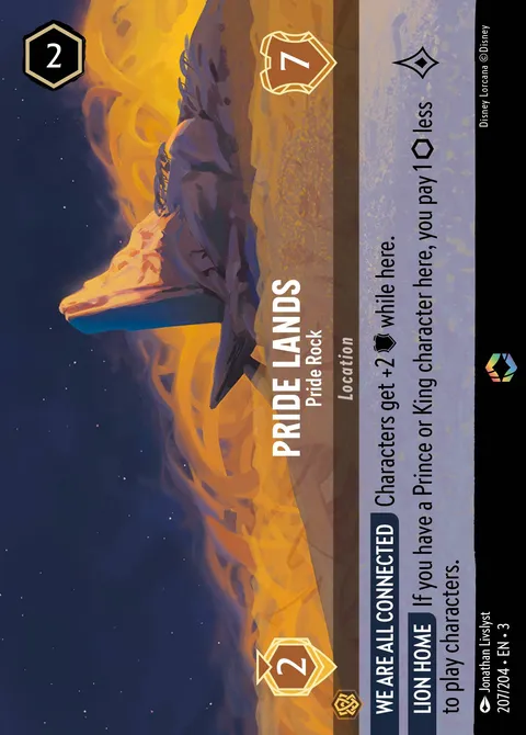 Pride Lands — Pride Rock Disney Lorcana card