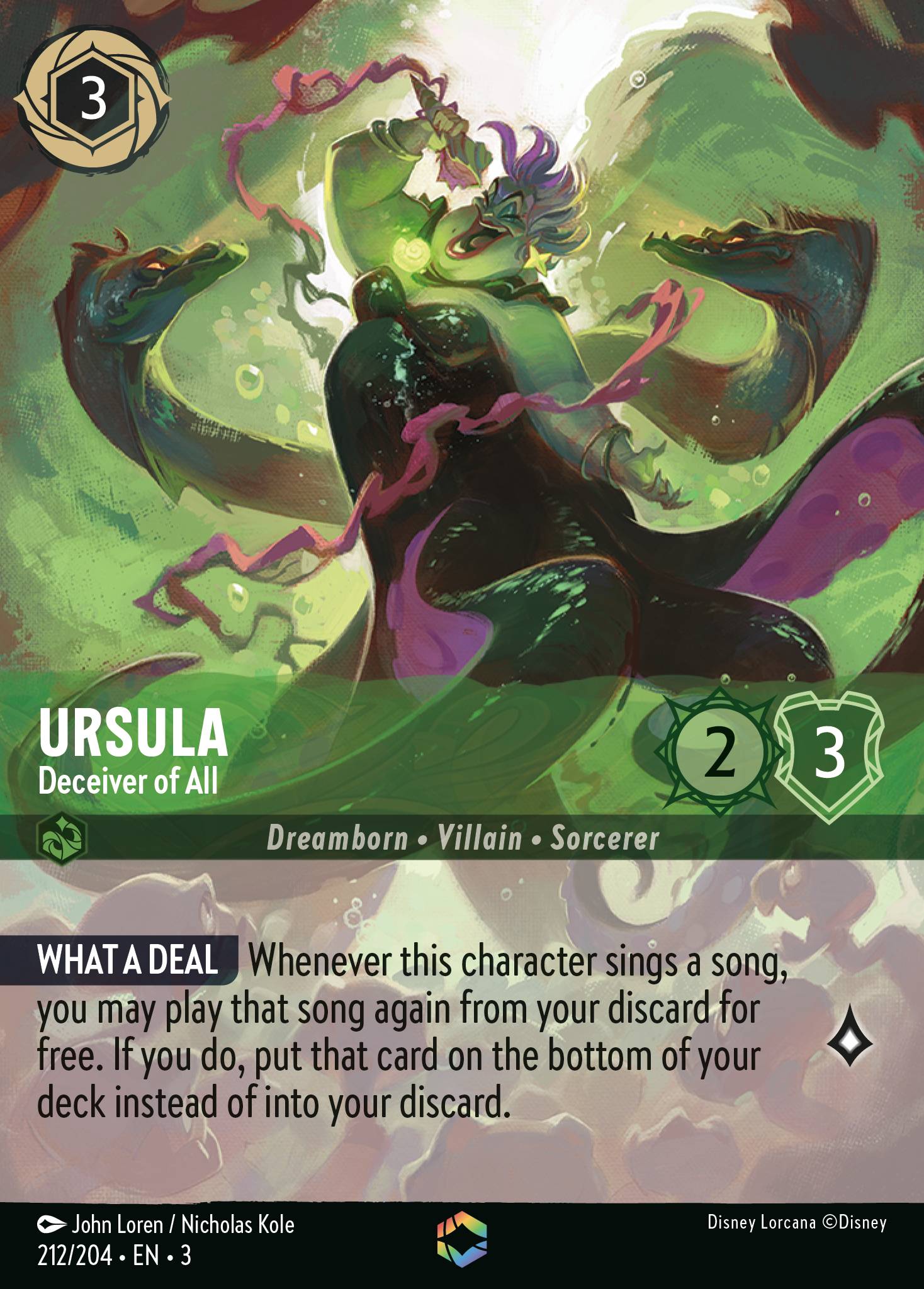 Ursula — Deceiver of All Disney Lorcana card