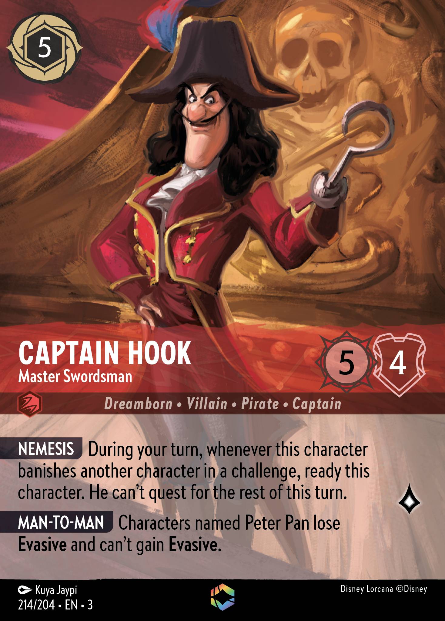 Captain Hook — Master Swordsman Disney Lorcana card