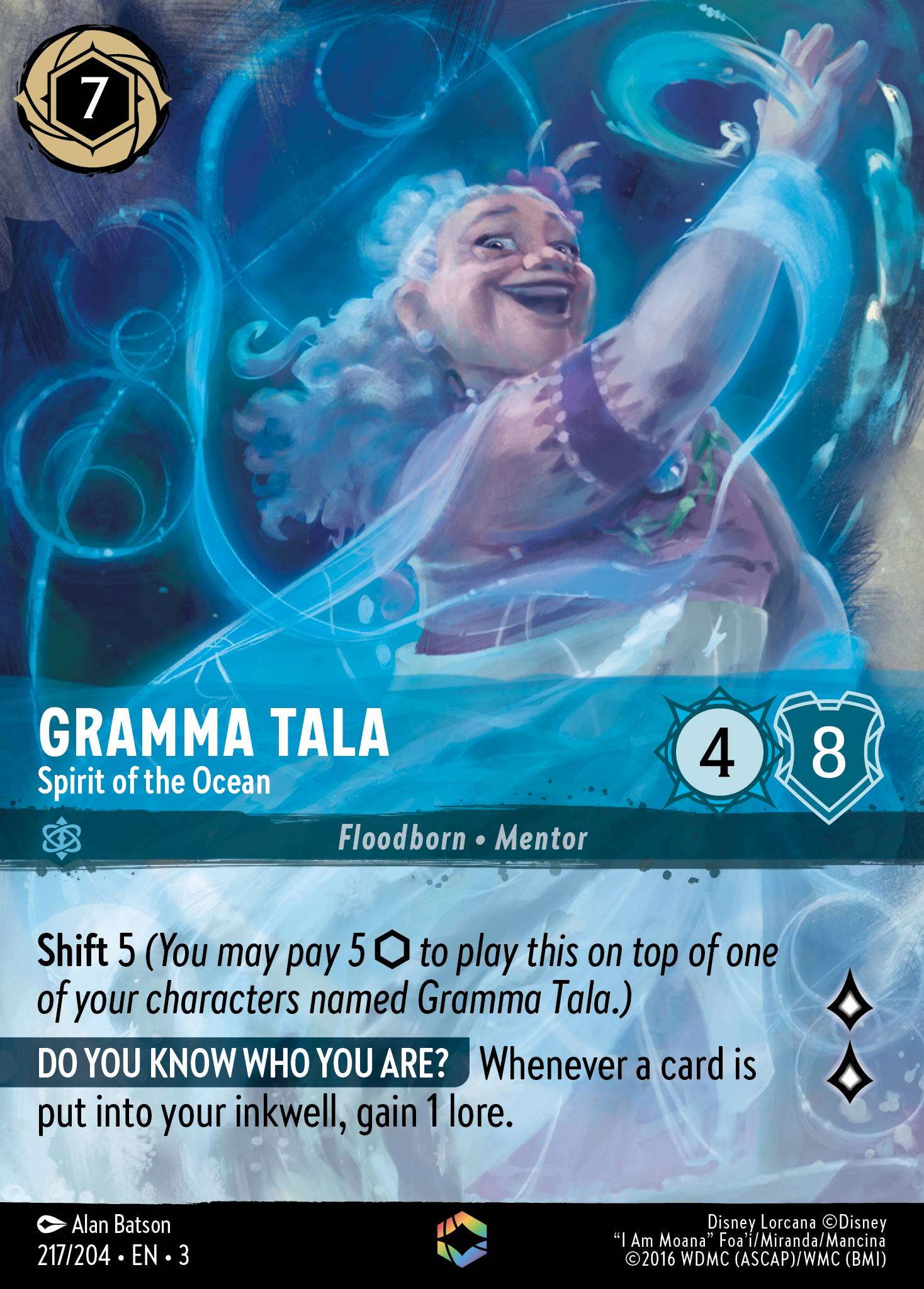 Gramma Tala — Spirit of the Ocean Disney Lorcana card