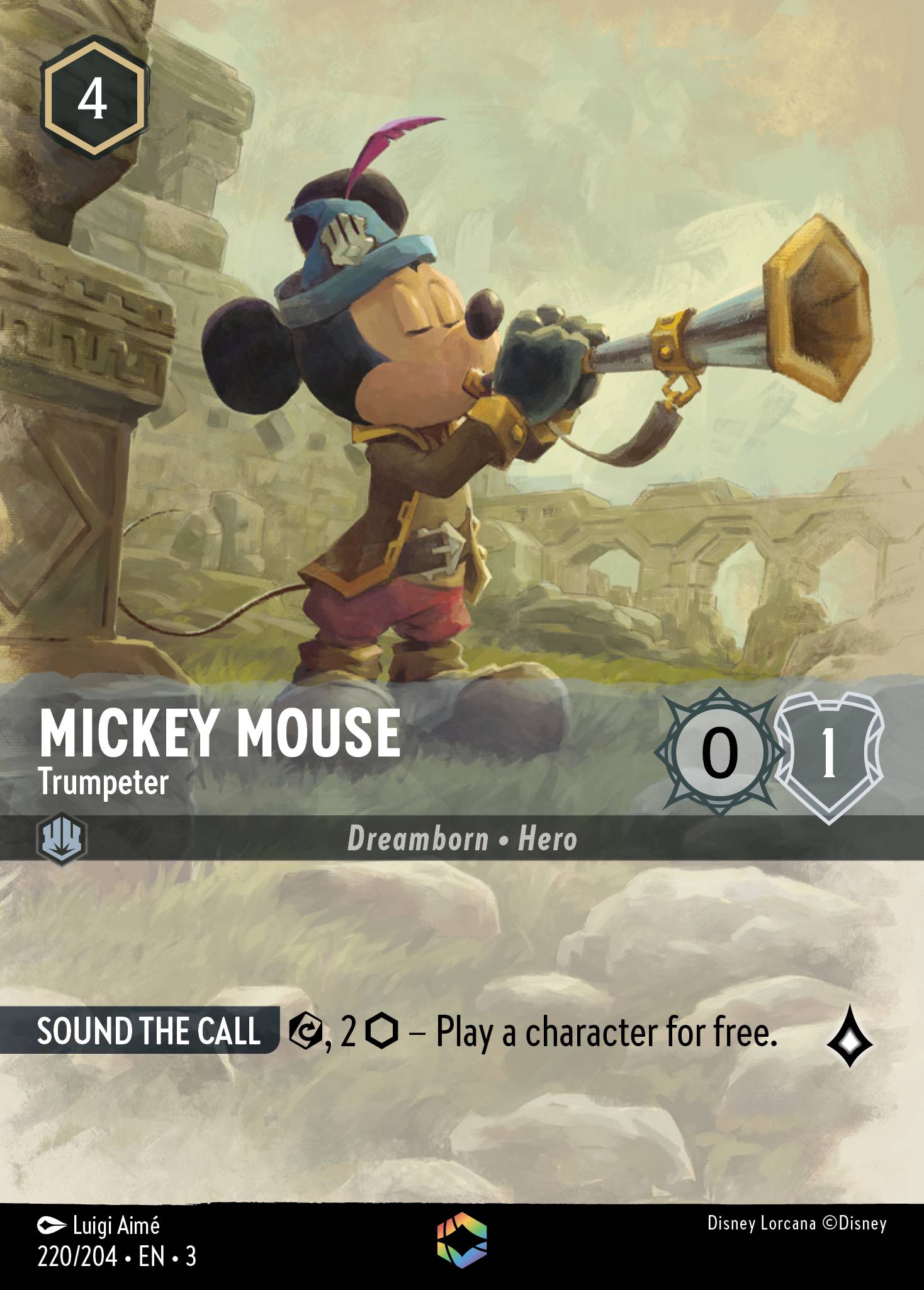 Mickey Mouse — Trumpeter Disney Lorcana card