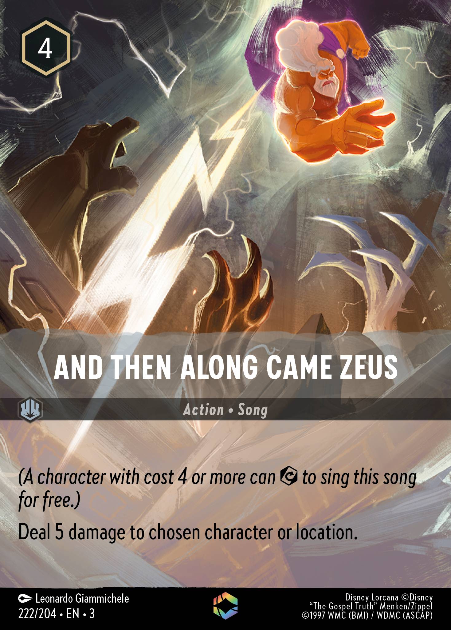 And Then Along Came Zeus Disney Lorcana card