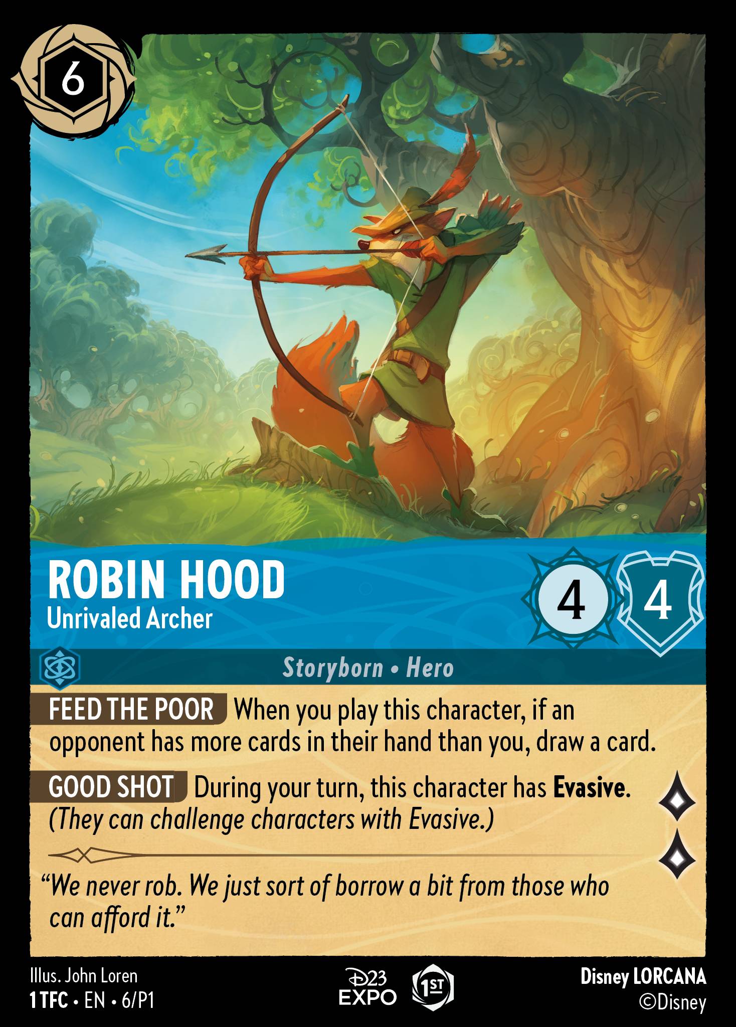 Robin Hood — Unrivaled Archer Disney Lorcana card