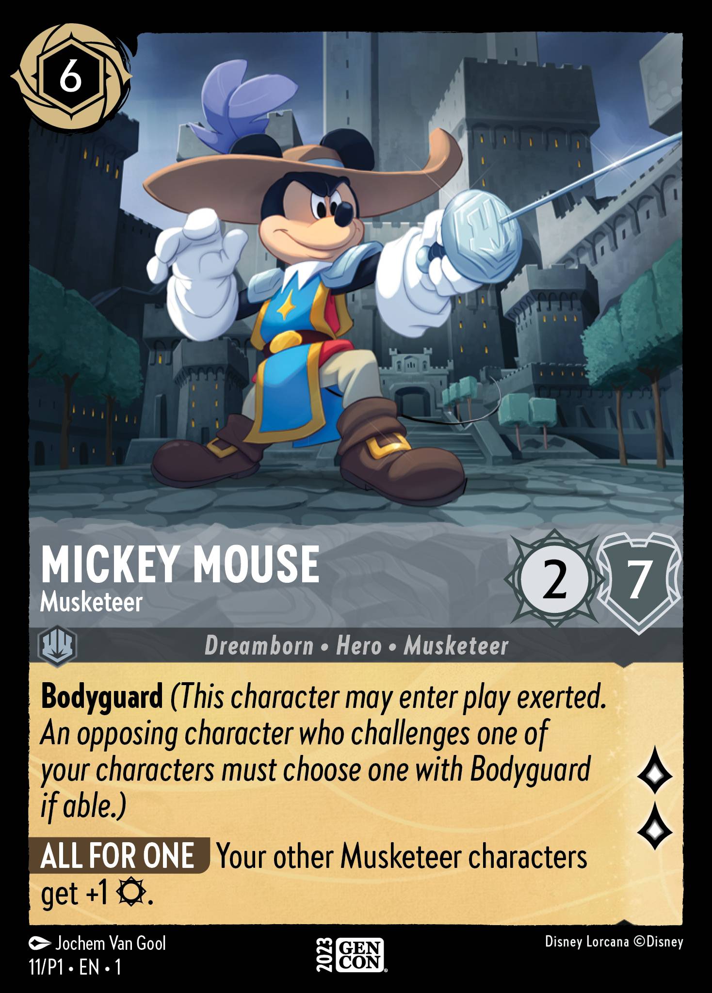 Mickey Mouse — Musketeer Disney Lorcana card