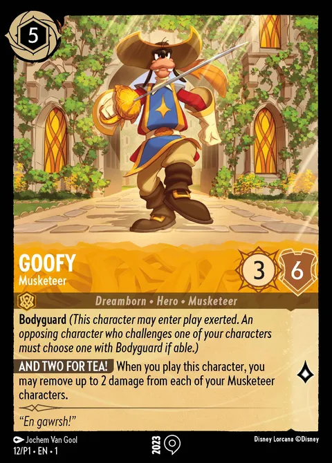 Goofy — Musketeer Disney Lorcana card