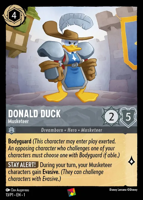 Donald Duck — Musketeer Disney Lorcana card