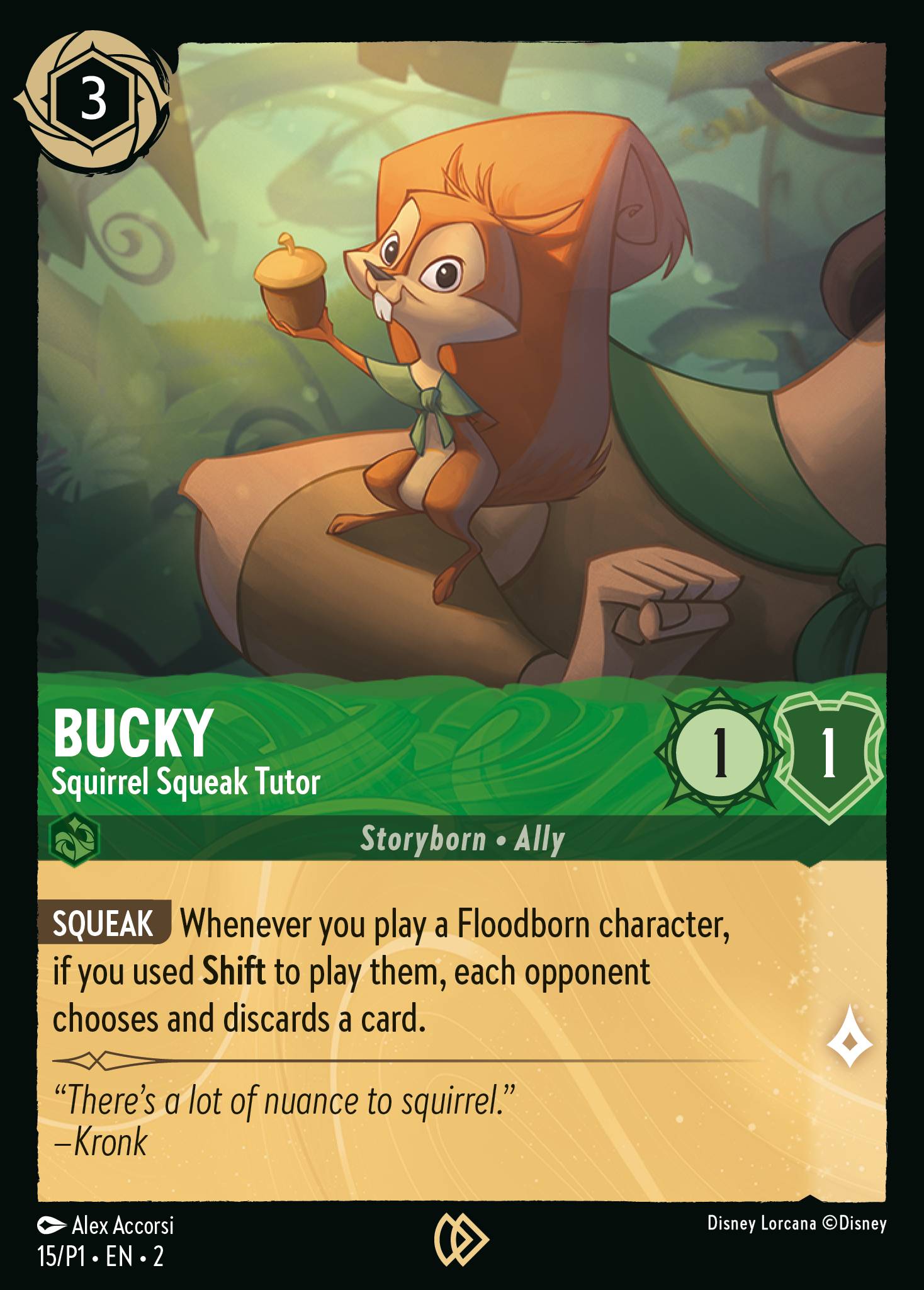 Bucky — Squirrel Squeak Tutor Disney Lorcana card