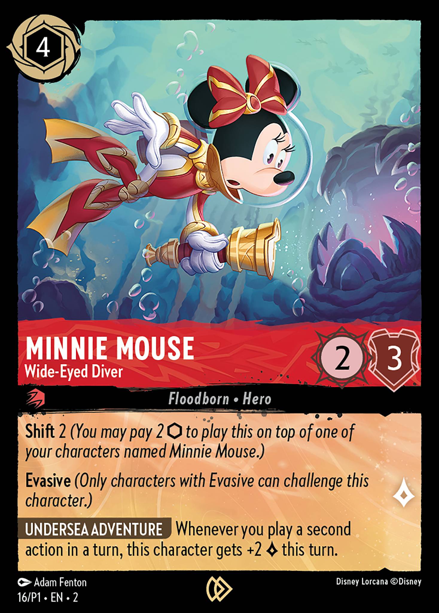 Minnie Mouse — Wide-Eyed Diver Disney Lorcana card