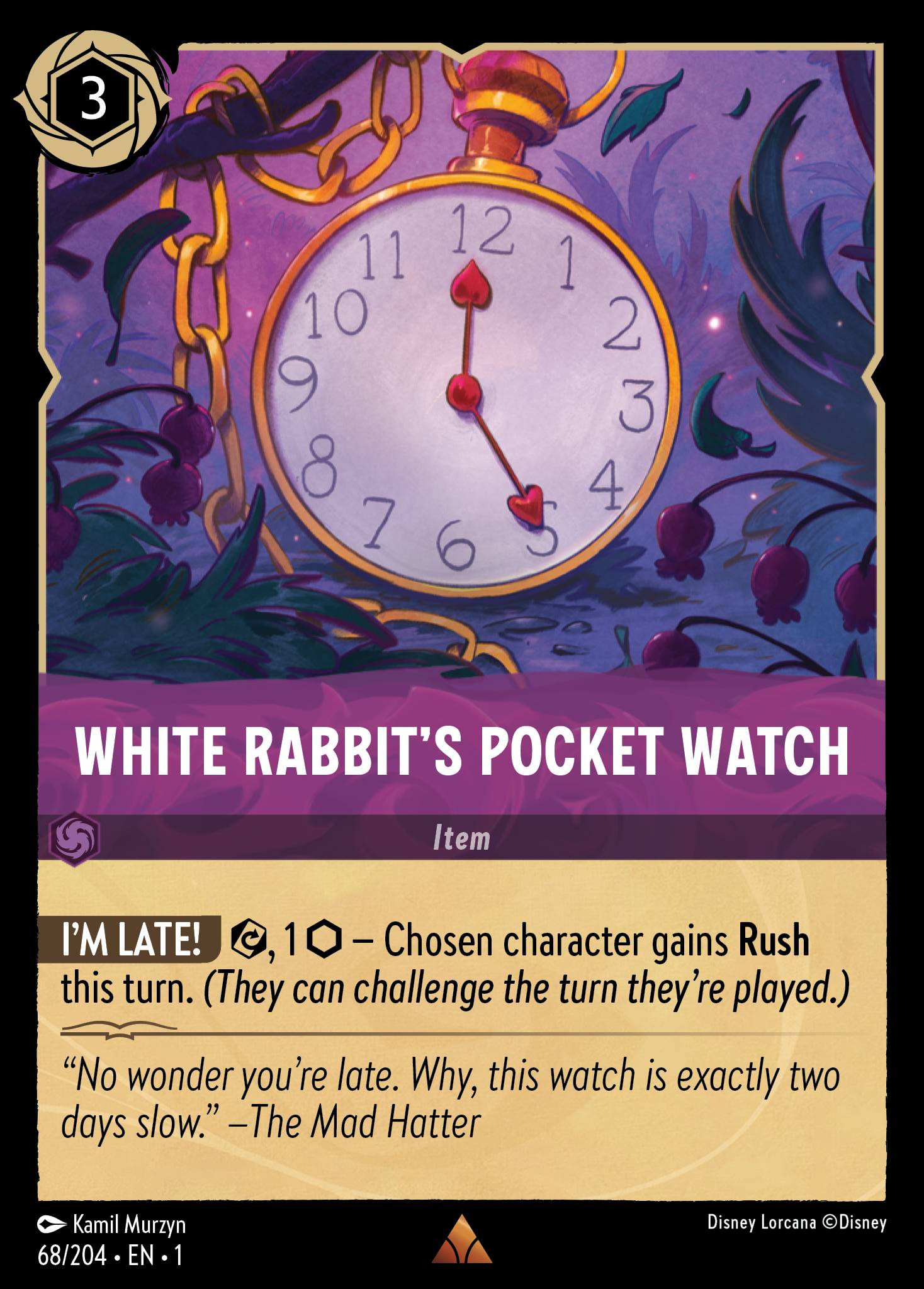 White Rabbit’s Pocket Watch Disney Lorcana card