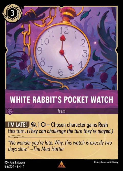 White Rabbit’s Pocket Watch Disney Lorcana card