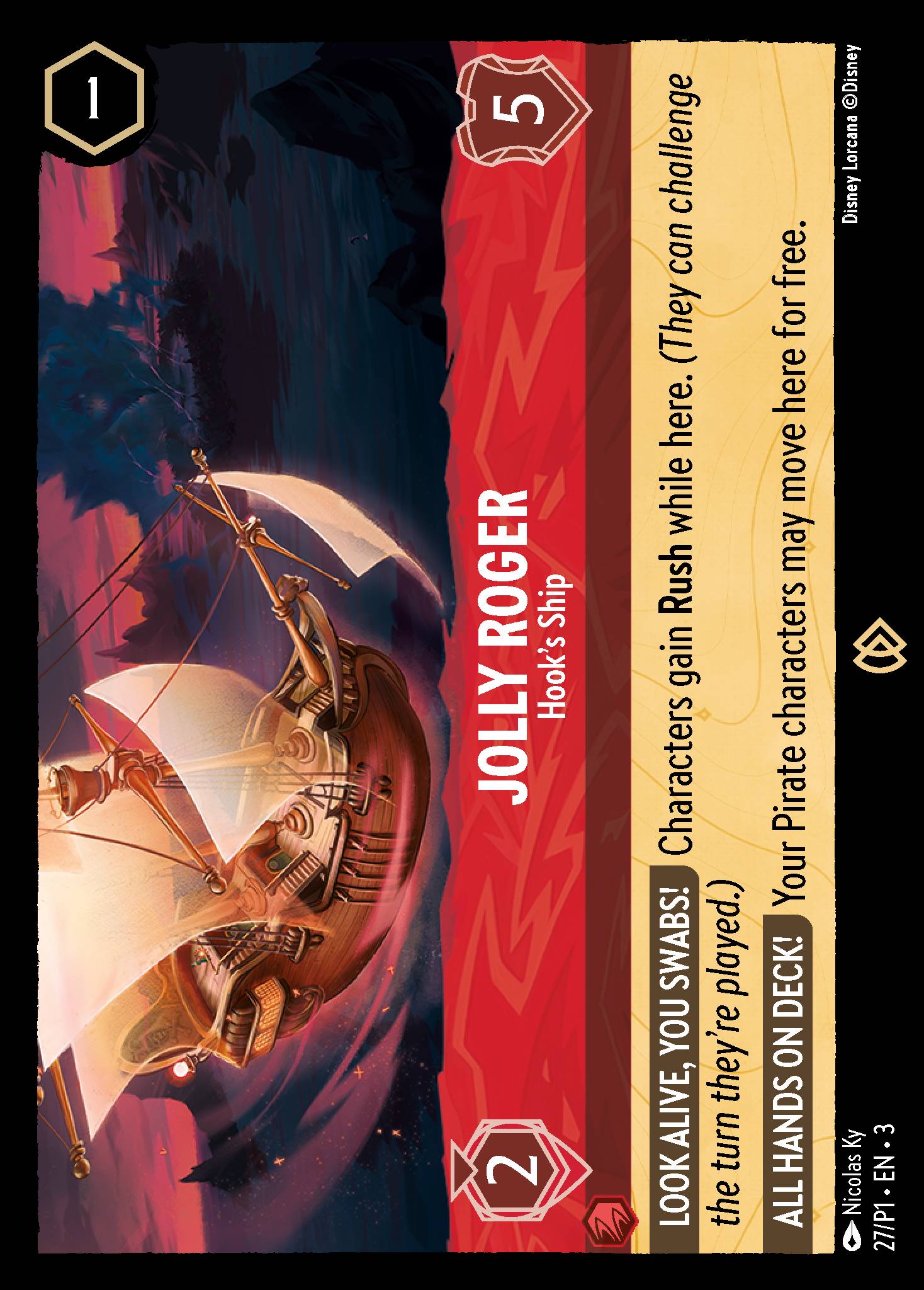 Jolly Roger — Hook's Ship Disney Lorcana card