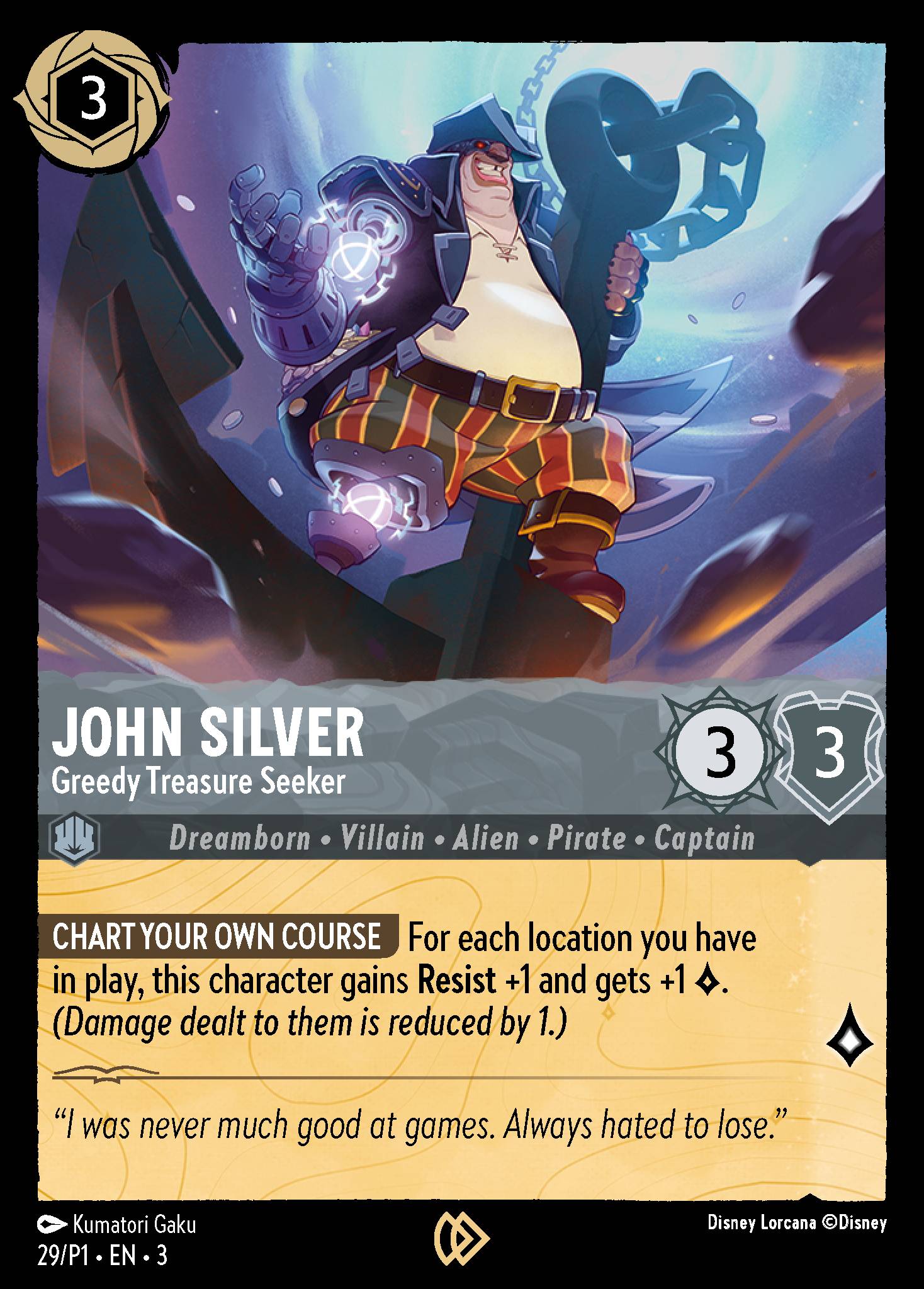 John Silver — Greedy Treasure Seeker Disney Lorcana card