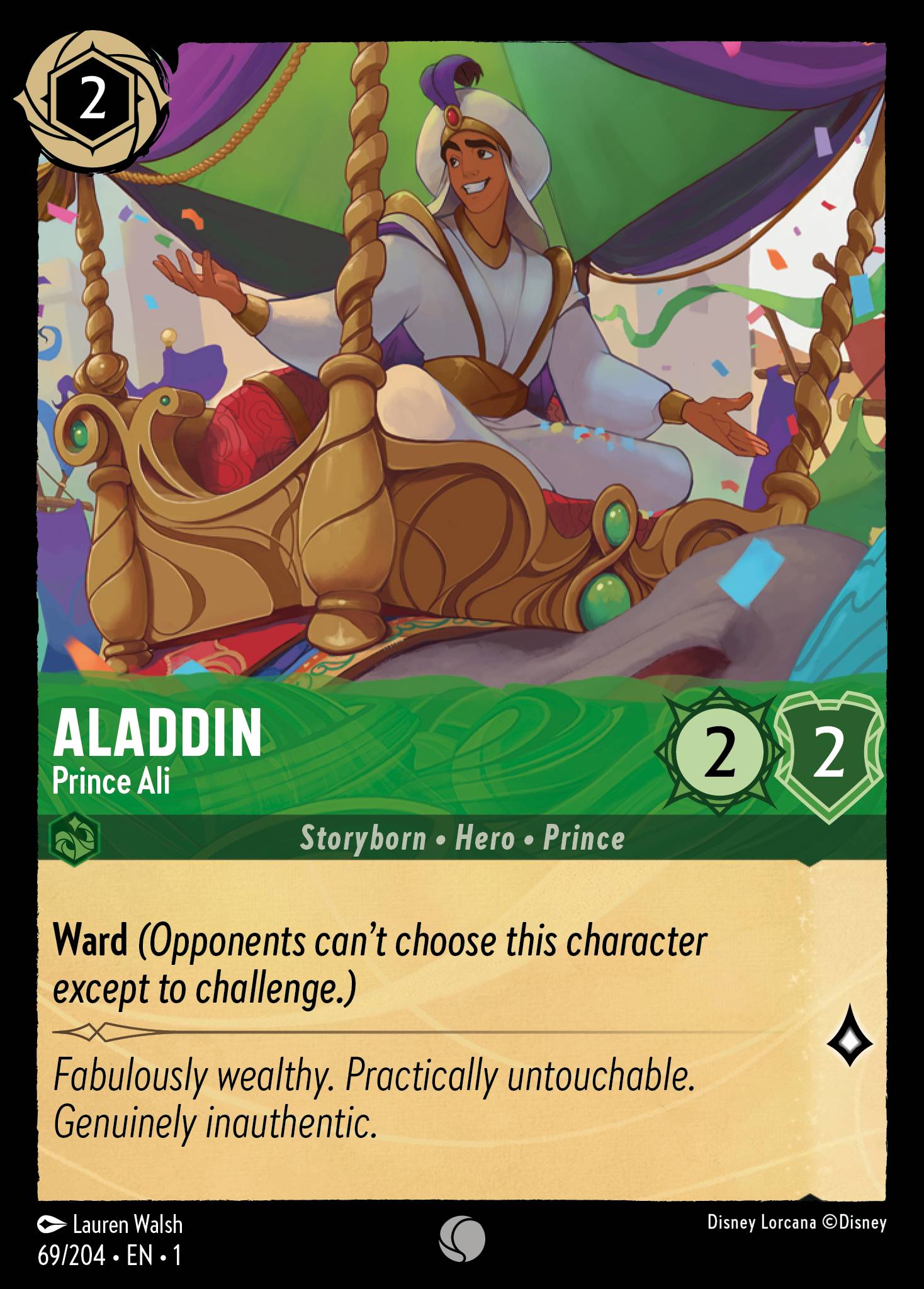 Aladdin — Prince Ali Disney Lorcana card