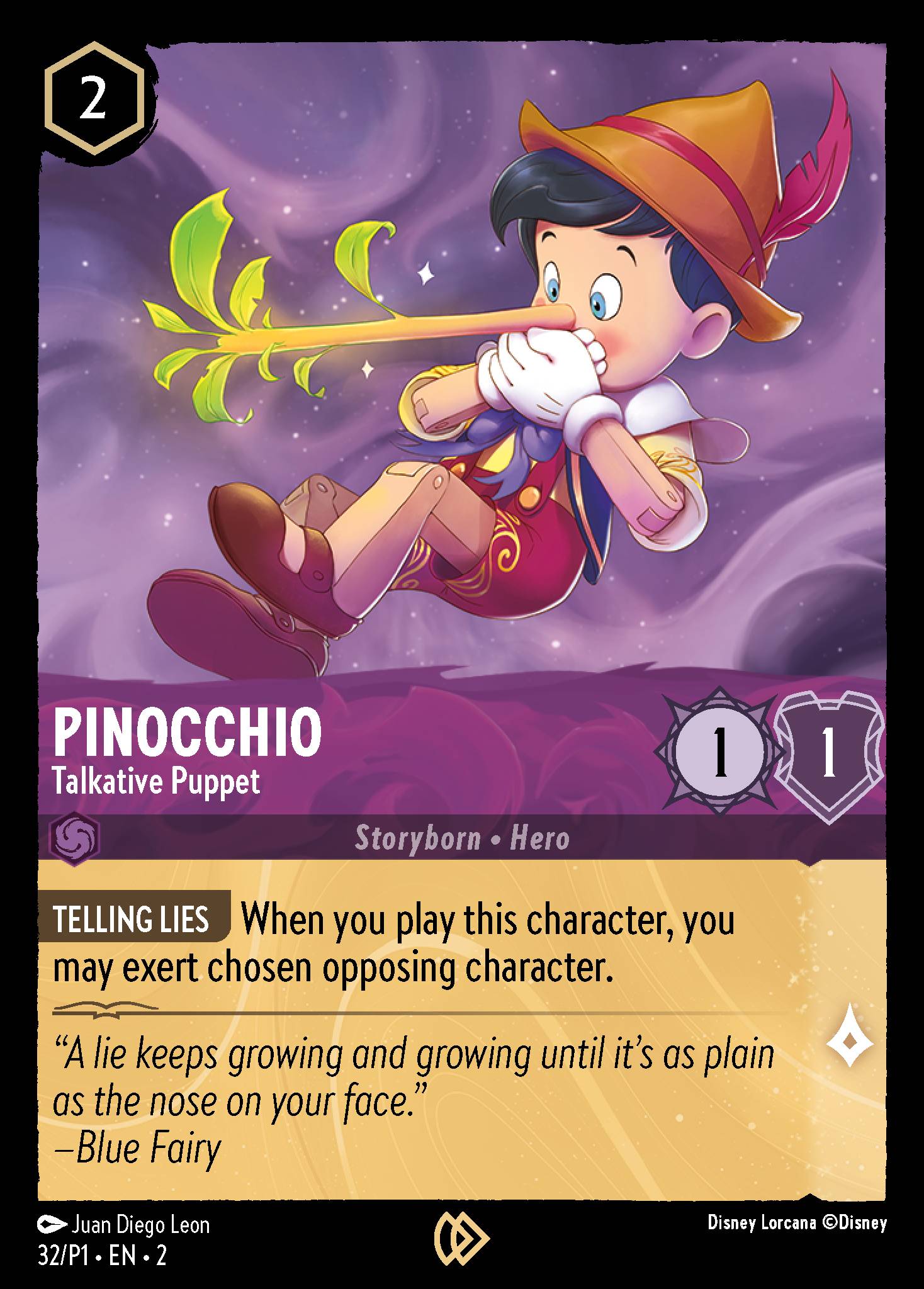Pinocchio — Talkative Puppet Disney Lorcana card