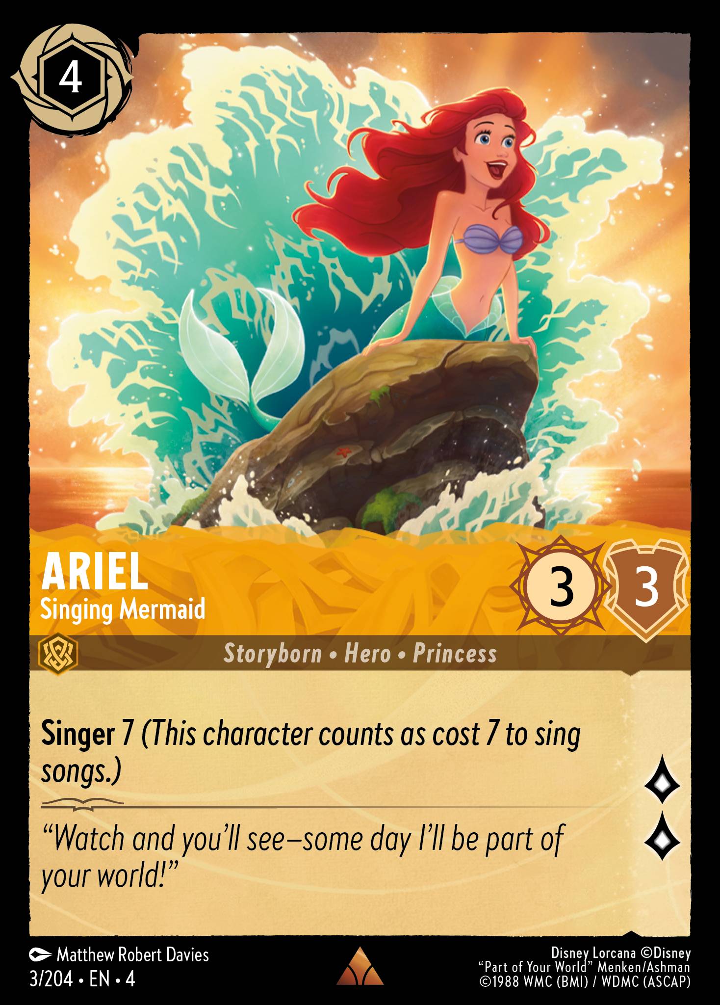 Ariel — Singing Mermaid Disney Lorcana card