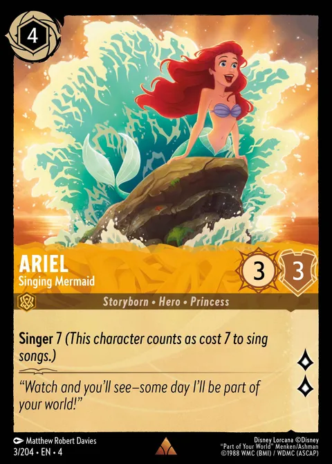 Ariel — Singing Mermaid Disney Lorcana card