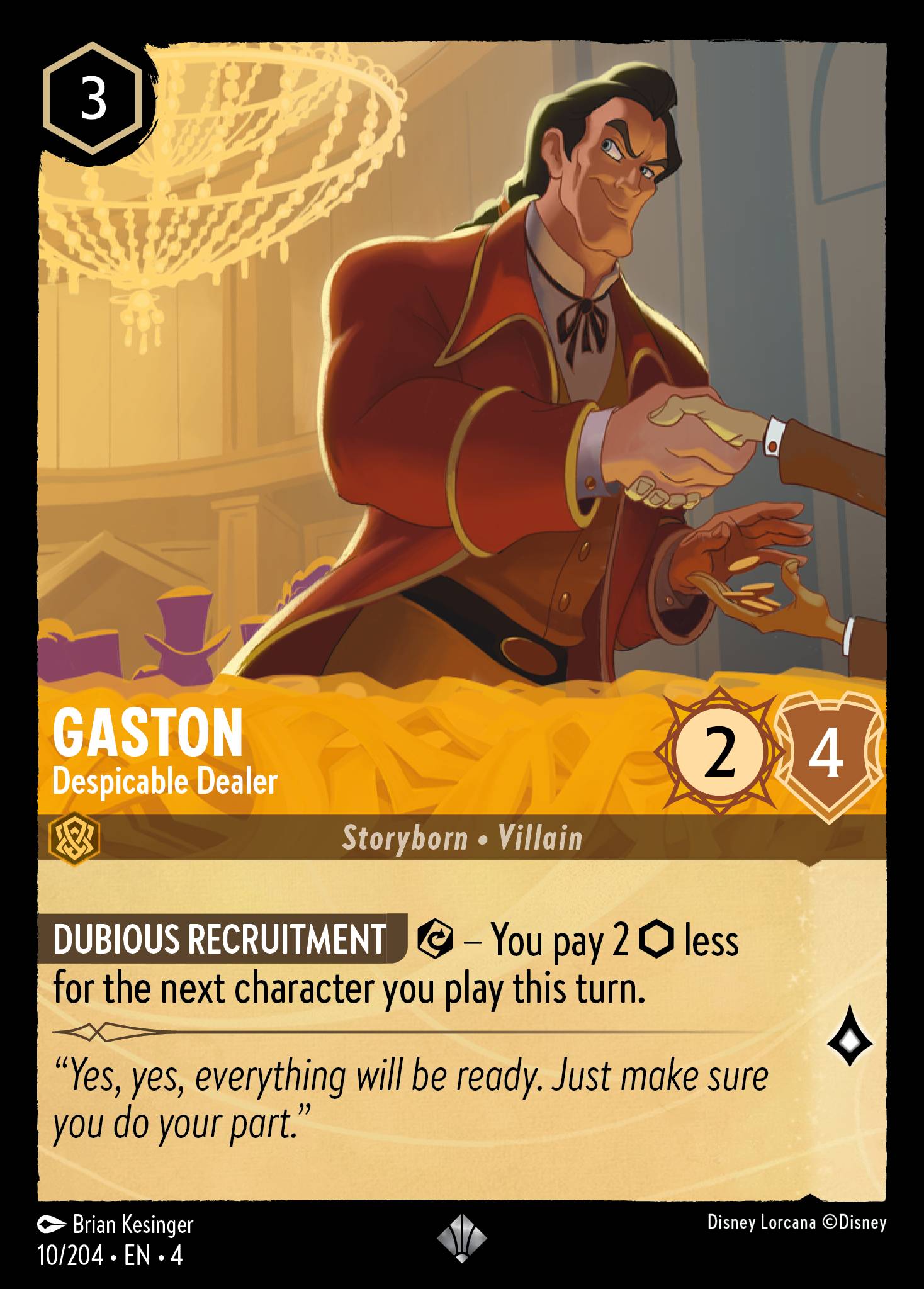 Gaston — Despicable Dealer Disney Lorcana card
