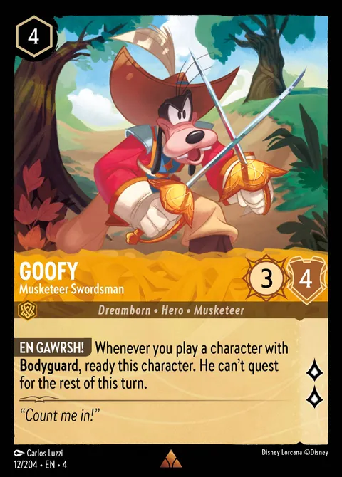Goofy — Musketeer Swordsman Disney Lorcana card