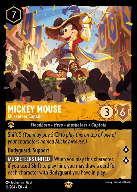 Mickey Mouse — Musketeer Captain Disney Lorcana card
