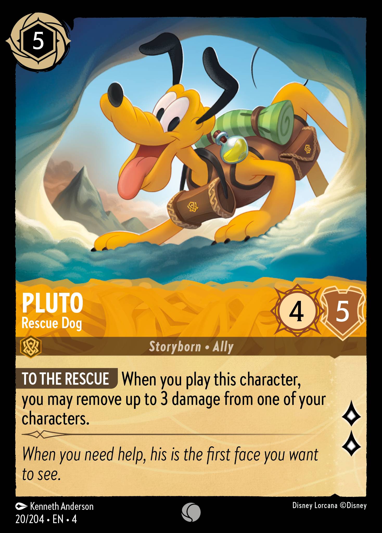 Pluto — Rescue Dog Disney Lorcana card