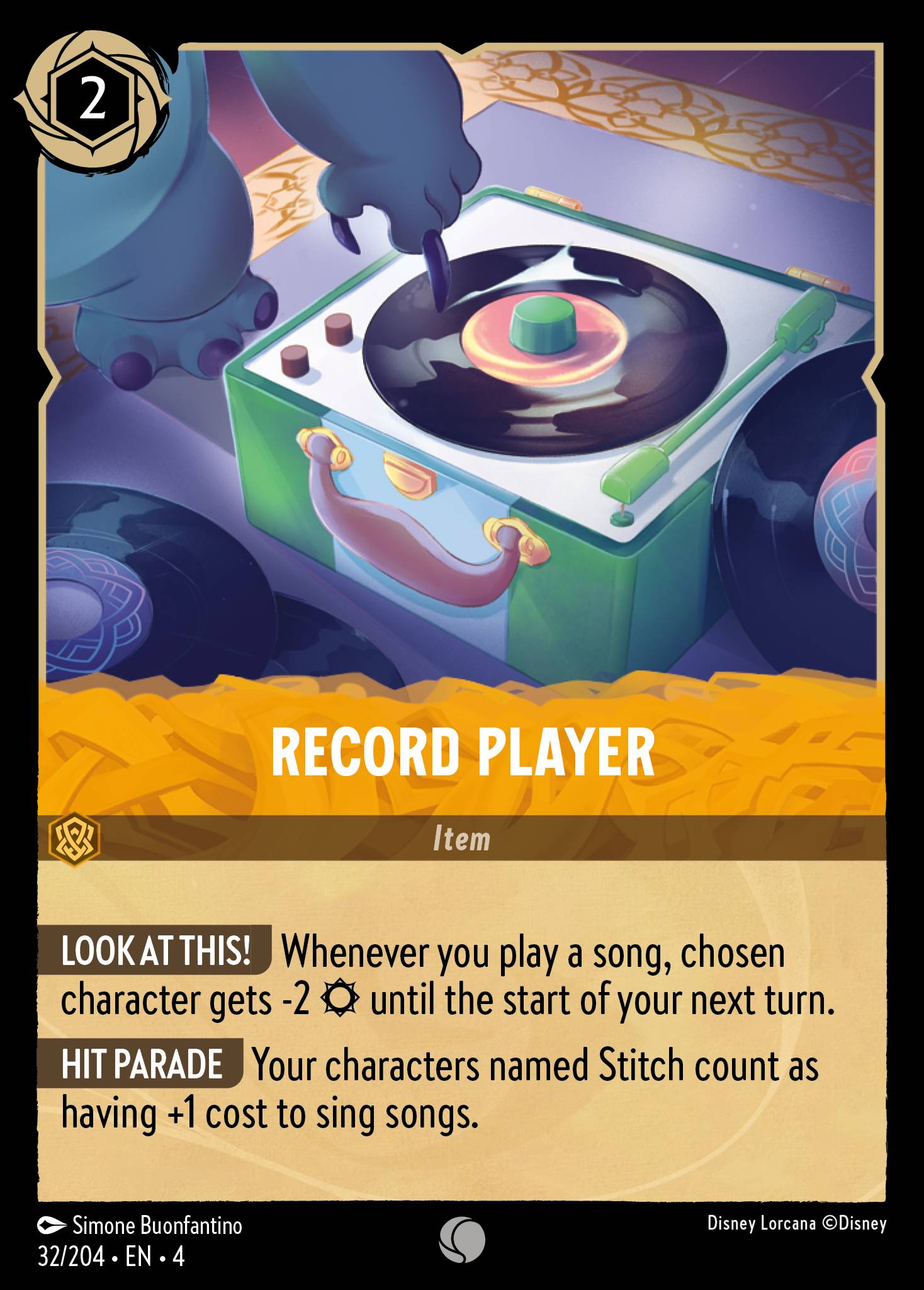 Record Player Disney Lorcana card