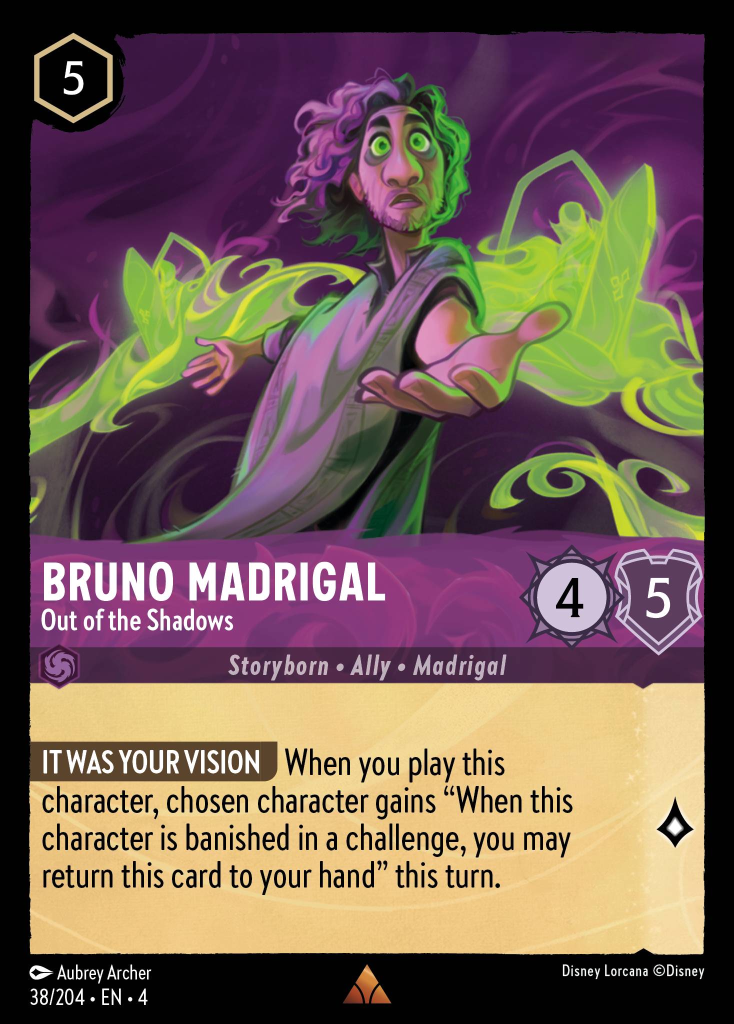 Bruno Madrigal — Out of the Shadows Disney Lorcana card