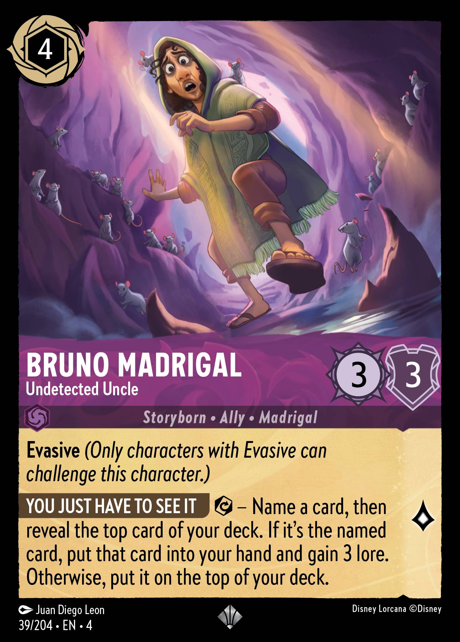 Bruno Madrigal — Undetected Uncle Disney Lorcana card
