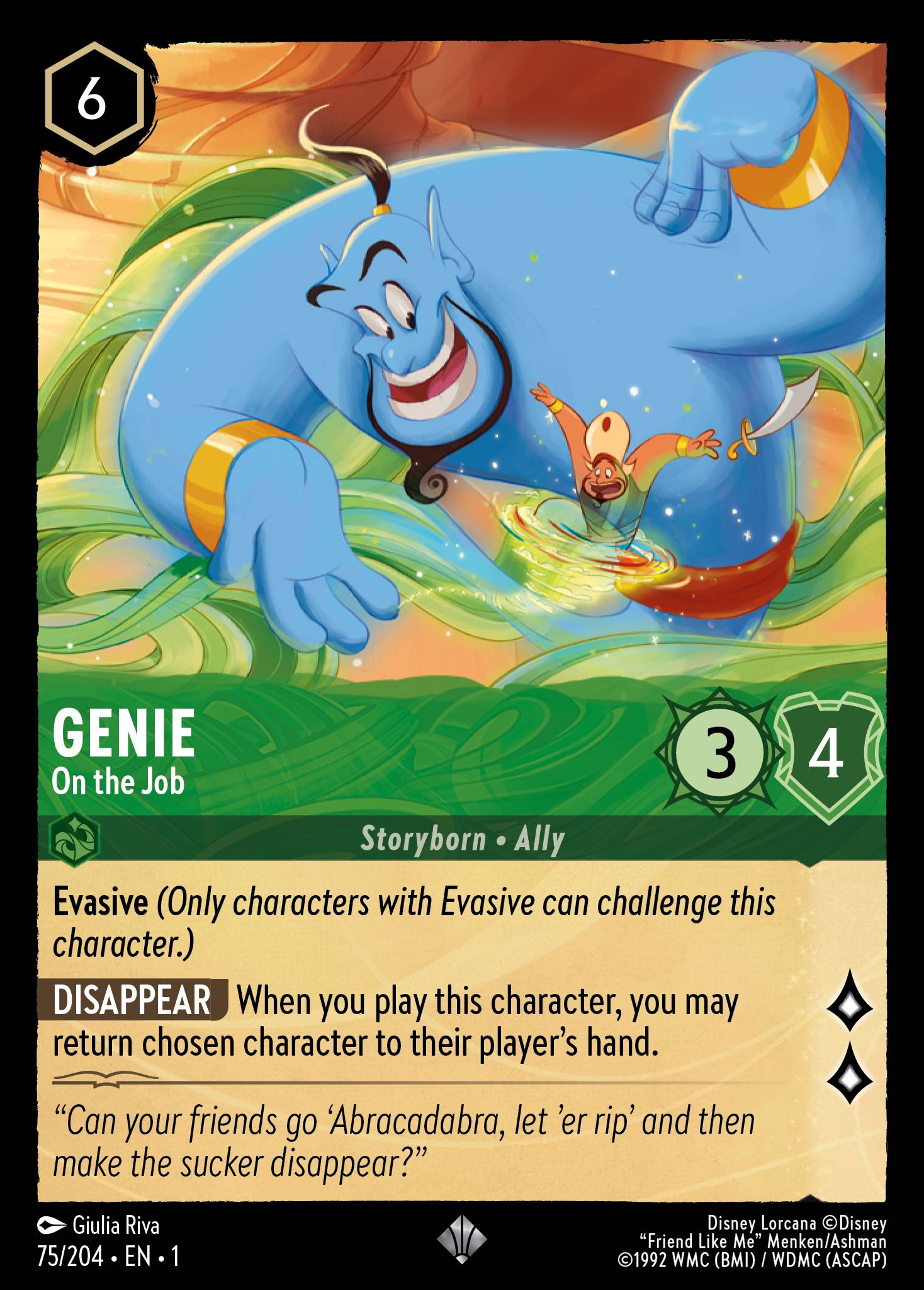 Genie — On the Job Disney Lorcana card