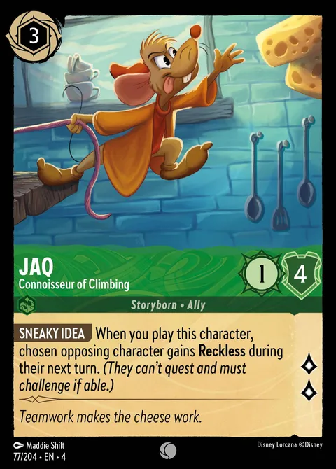 Jaq — Connoisseur of Climbing Disney Lorcana card