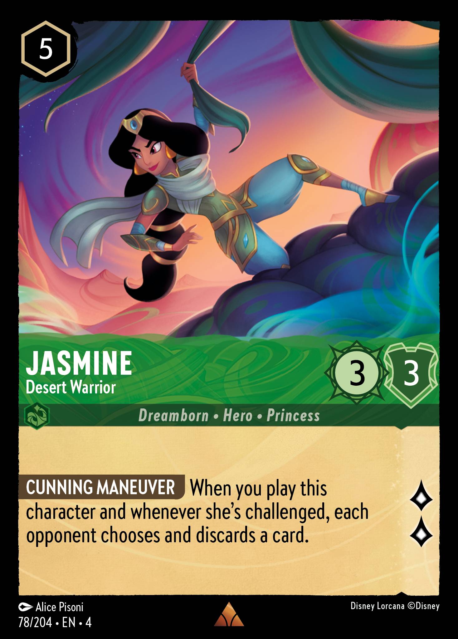 Jasmine — Desert Warrior Disney Lorcana card