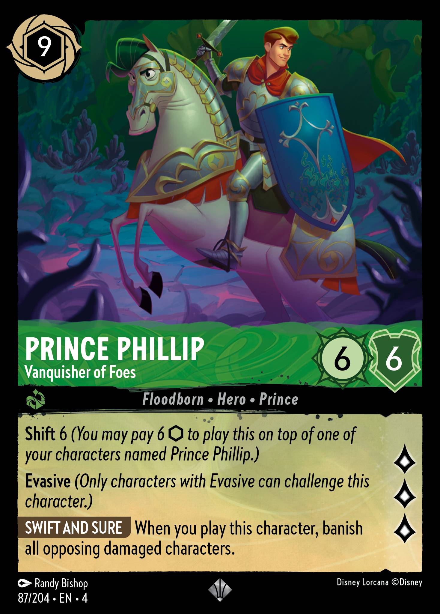 Prince Phillip — Vanquisher of Foes Disney Lorcana card