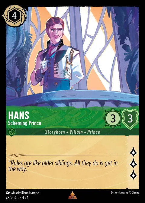 Hans — Scheming Prince Disney Lorcana card