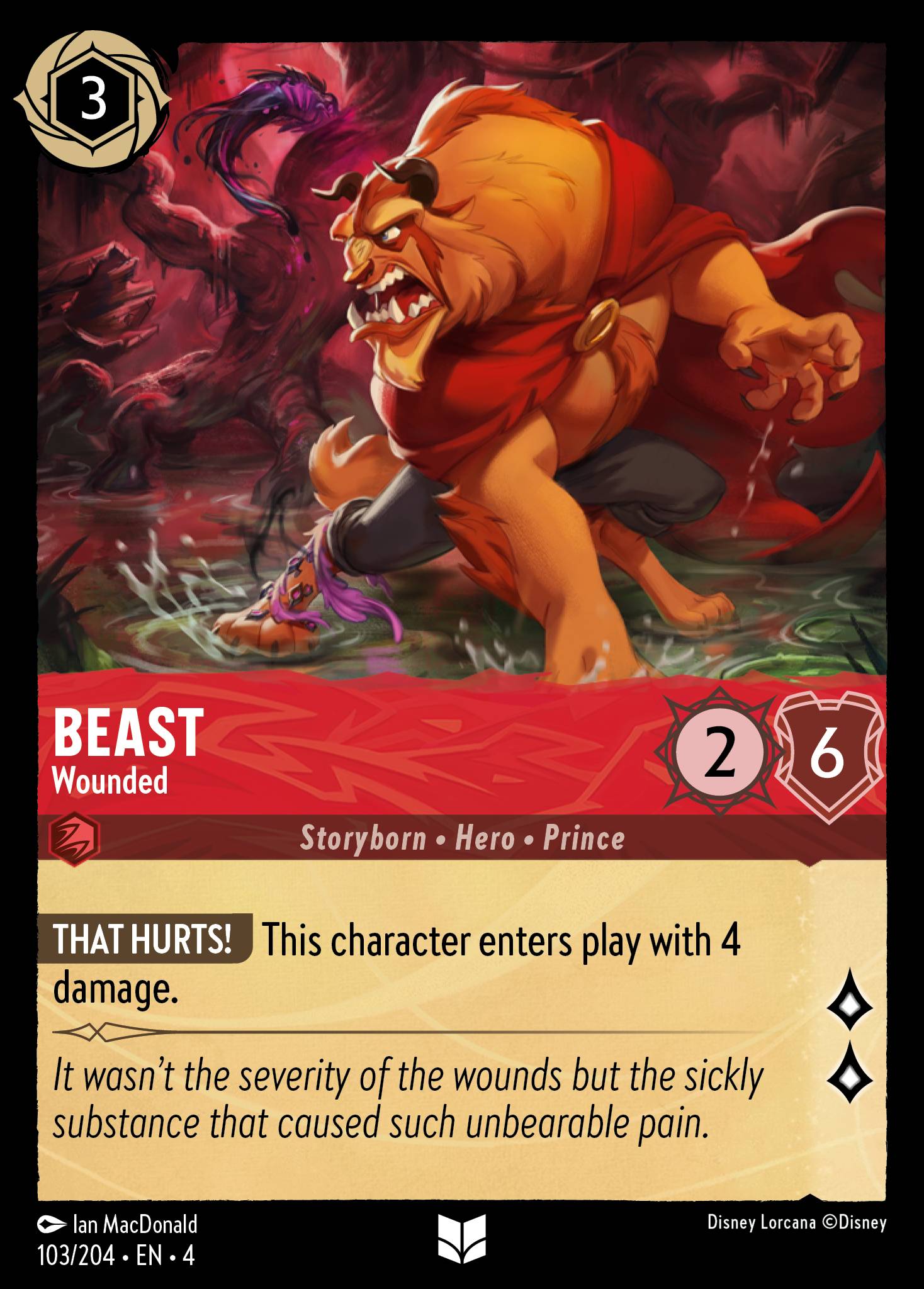 Beast — Wounded Disney Lorcana card