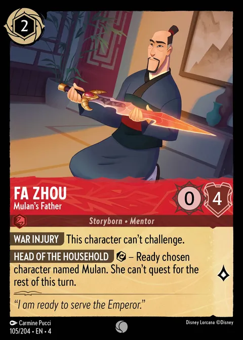Fa Zhou — Mulan's Father Disney Lorcana card